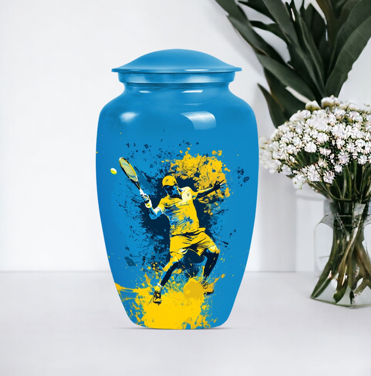  tennis urn in purple meadow 