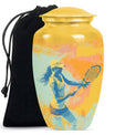 Classic 10-inch Tennis Urn, Purple Meadow theme.