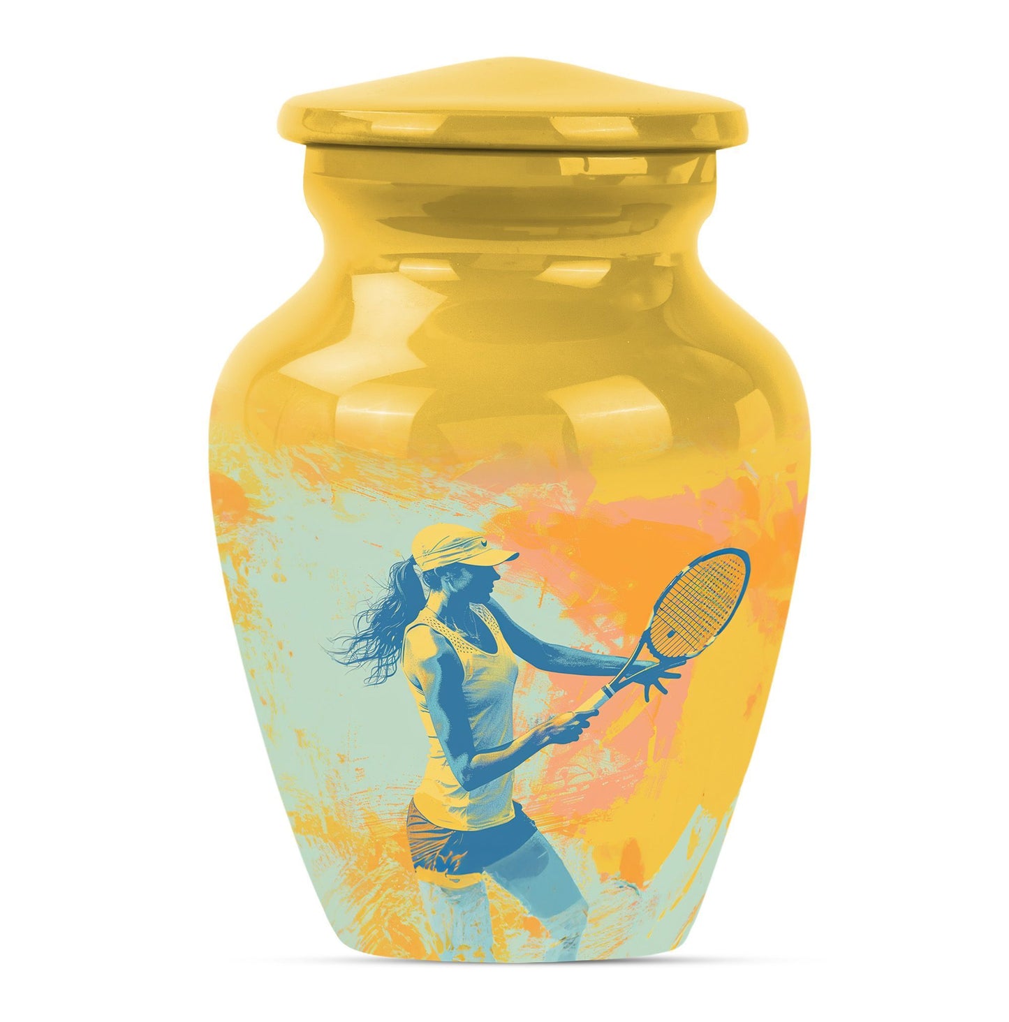 Classic 10-inch Tennis Urn, Purple Meadow theme.