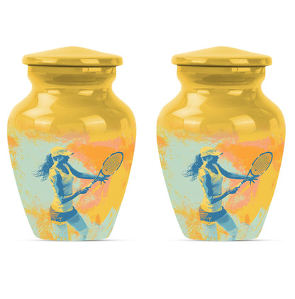 Classic 10-inch Tennis Urn, Purple Meadow theme.