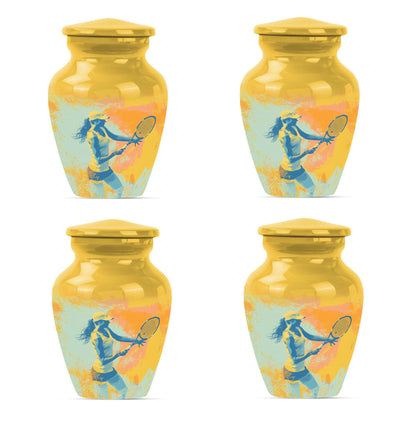 Classic 10-inch Tennis Urn, Purple Meadow theme.
