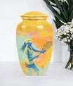 Classic 10-inch Tennis Urn, Purple Meadow theme.