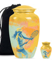 Classic 10-inch Tennis Urn, Purple Meadow theme.
