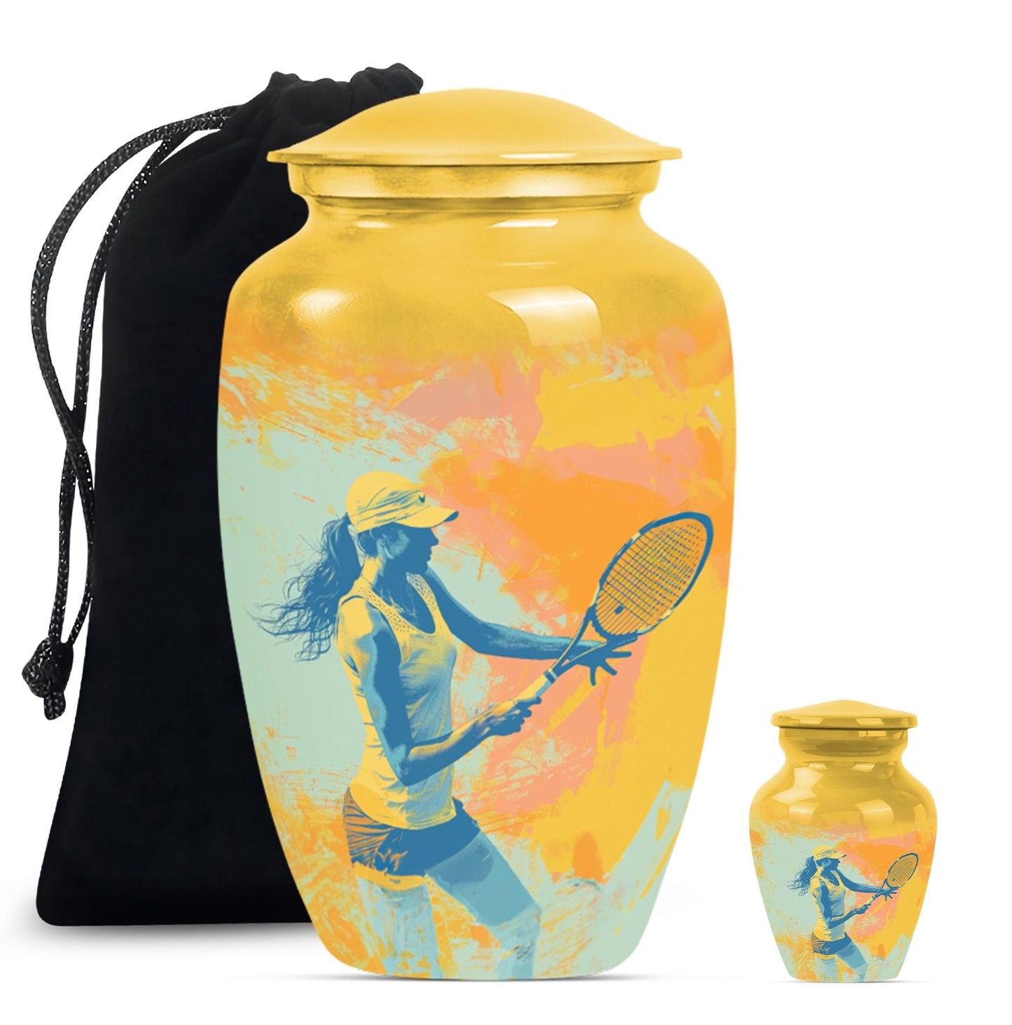 Classic 10-inch Tennis Urn, Purple Meadow theme.