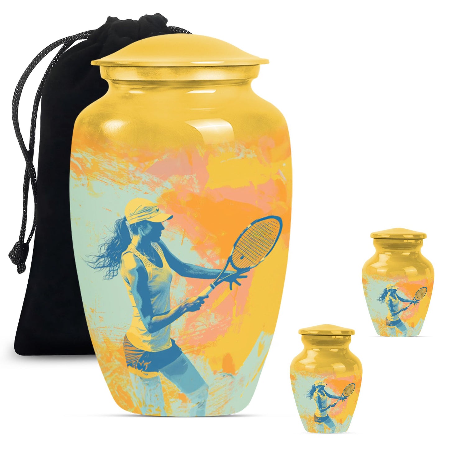 Classic 10-inch Tennis Urn, Purple Meadow theme.