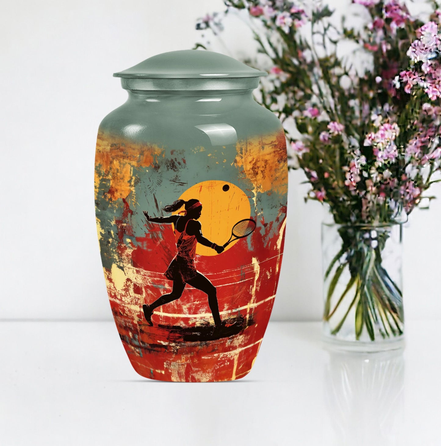 Large 10-inch  purple meadow urn