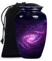 classic galaxy urn for adult male ashes with Purple meadow.