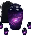 classic galaxy urn for adult male ashes with Purple meadow.