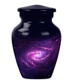 classic galaxy urn for adult male ashes with Purple meadow.