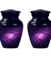 classic galaxy urn for adult male ashes with Purple meadow.