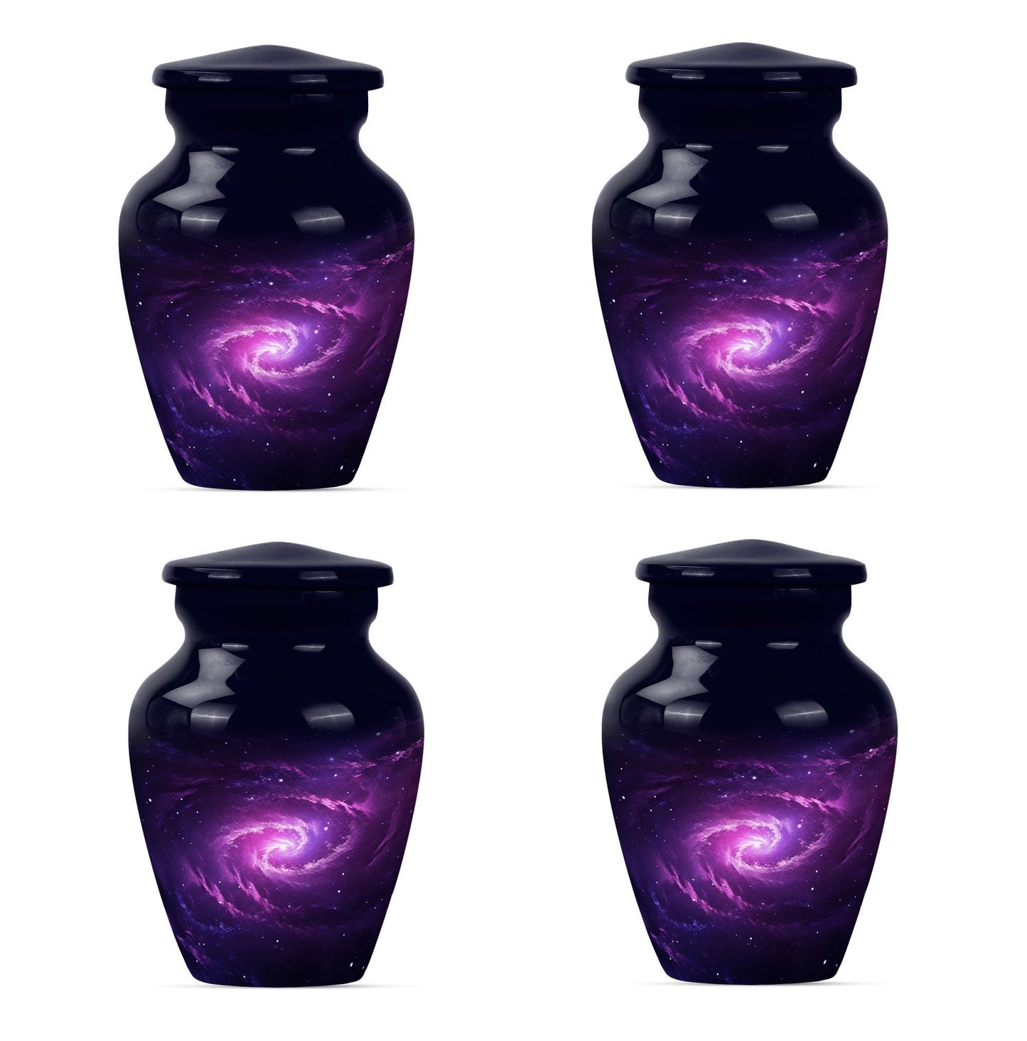 classic galaxy urn for adult male ashes with Purple meadow.