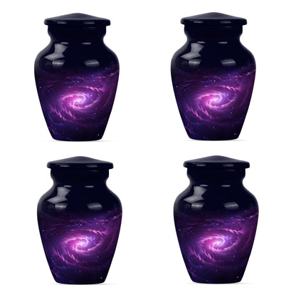 classic galaxy urn for adult male ashes with Purple meadow.