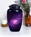 classic galaxy urn for adult male ashes with Purple meadow.