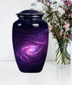 classic galaxy urn for adult male ashes with Purple meadow.