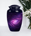classic galaxy urn for adult male ashes with Purple meadow.