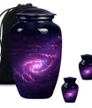 classic galaxy urn for adult male ashes with Purple meadow.