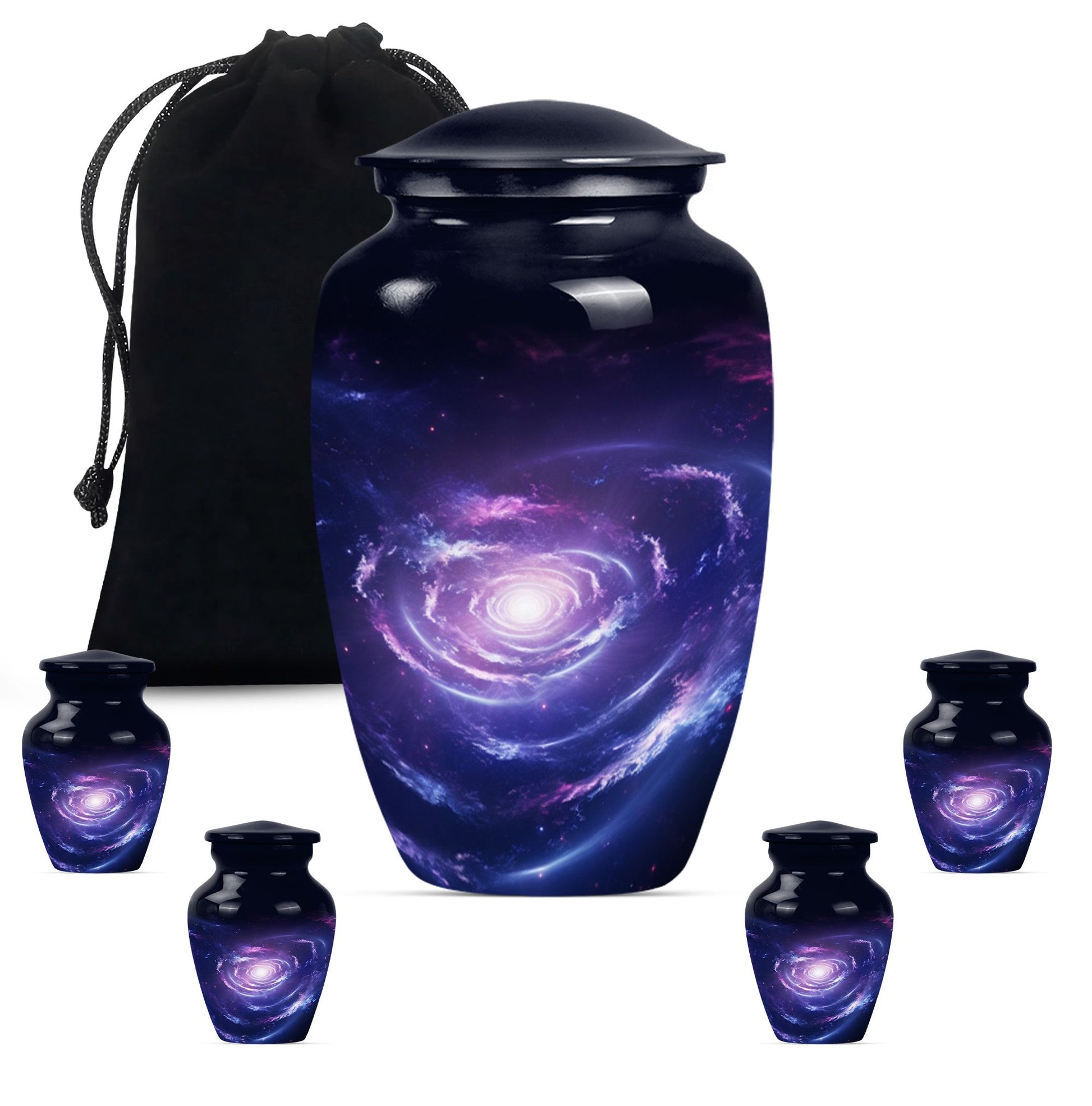 Urn for human ashes, Purple Meadow theme, 