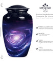 Urn for human ashes, Purple Meadow theme, 