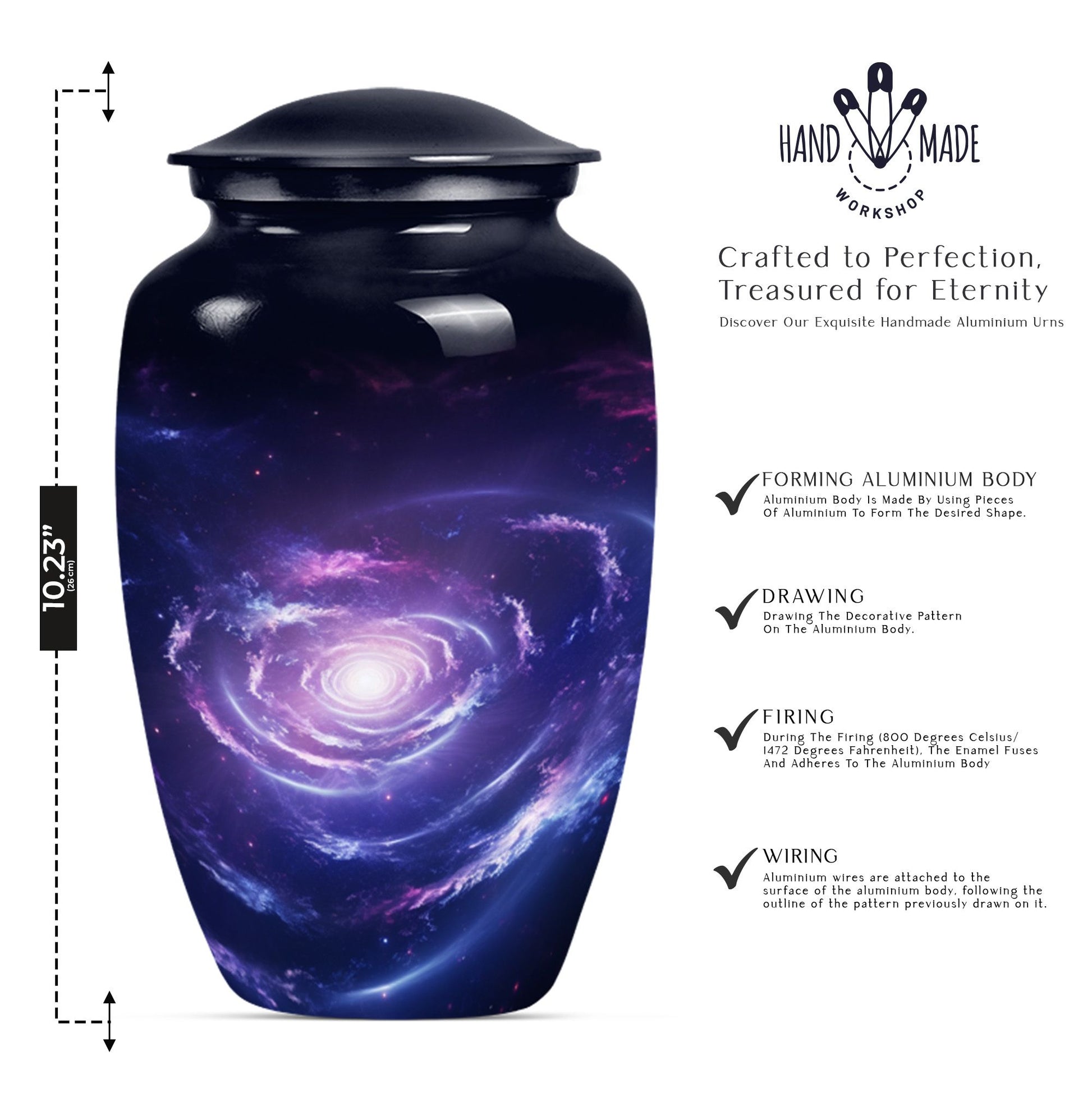 Urn for human ashes, Purple Meadow theme, 