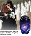Urn for human ashes, Purple Meadow theme, 