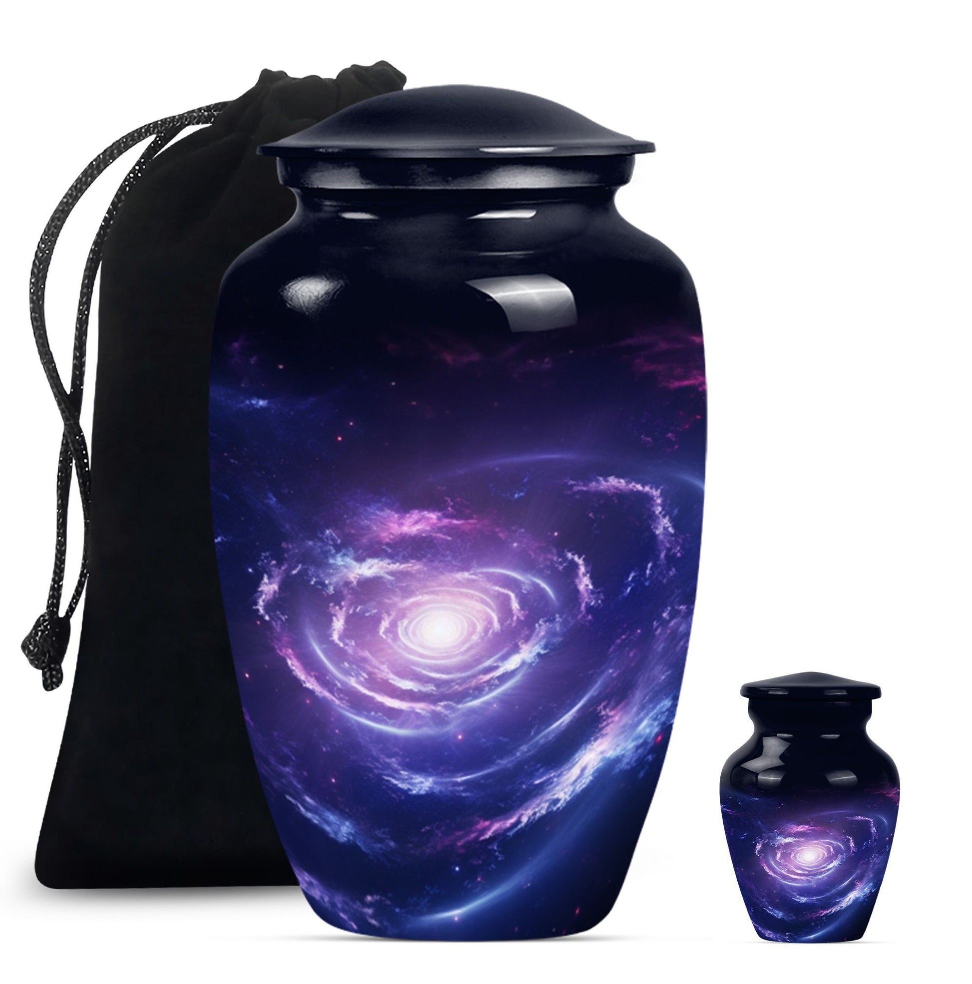 Urn for human ashes, Purple Meadow theme, 