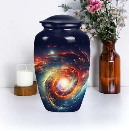 10-inch glaaxy Urn, classic shaped Aluminium memorial urn.