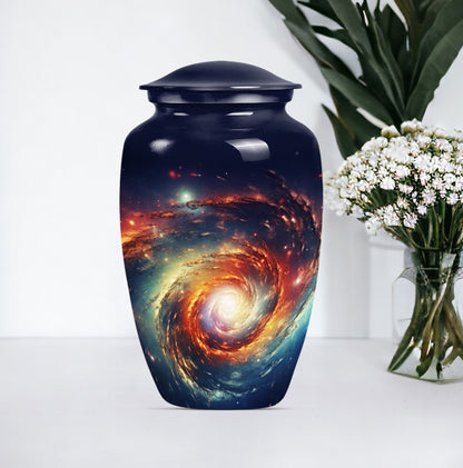 10-inch glaaxy Urn, classic shaped Aluminium memorial urn.
