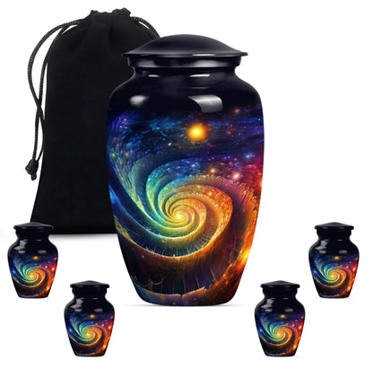 Classic Galaxy Urn for men ashes in Purple Meadow theme.