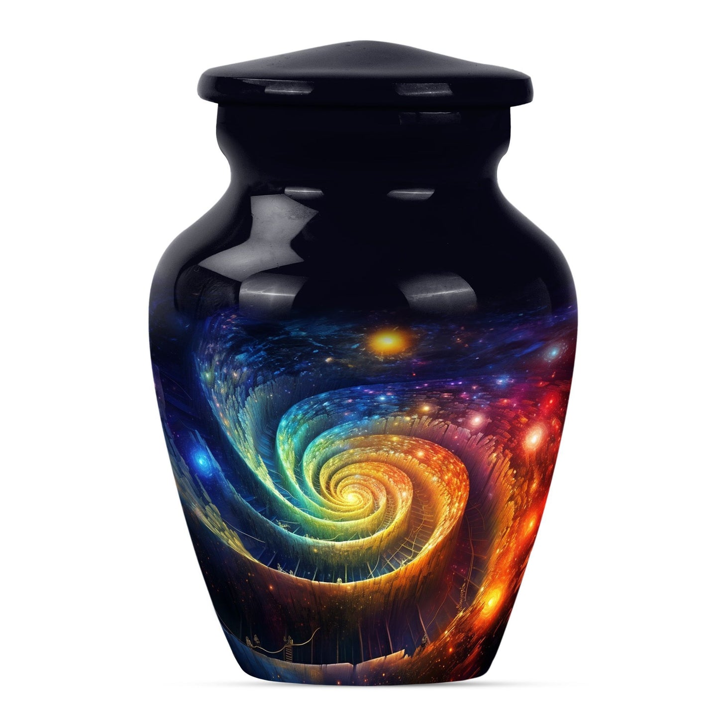 Classic Galaxy Urn for men ashes in Purple Meadow theme.