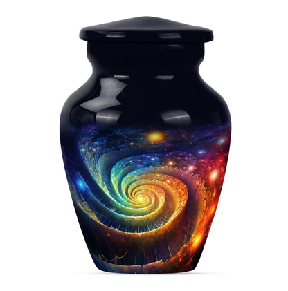 Classic Galaxy Urn for men ashes in Purple Meadow theme.