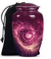  galaxy Urn for women's ashes in Purple Meadow theme, 