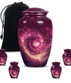  galaxy Urn for women's ashes in Purple Meadow theme, 