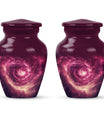  galaxy Urn for women's ashes in Purple Meadow theme, 