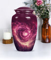  galaxy Urn for women's ashes in Purple Meadow theme, 