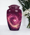  galaxy Urn for women's ashes in Purple Meadow theme, 