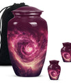  galaxy Urn for women's ashes in Purple Meadow theme, 