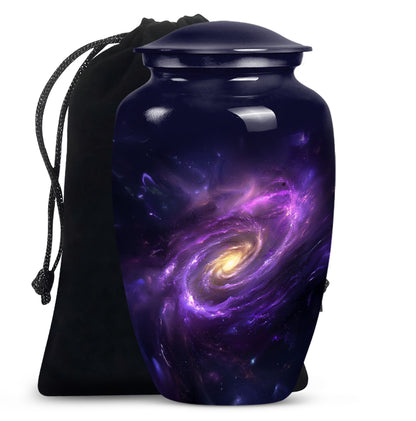 Galaxy Urn in Purple Meadow theme for male adult ashes
