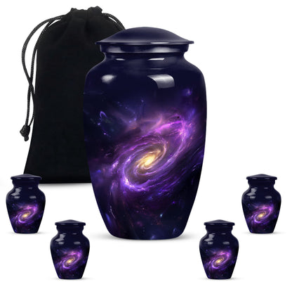 Galaxy Urn in Purple Meadow theme for male adult ashes