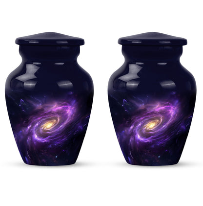 Galaxy Urn in Purple Meadow theme for male adult ashes