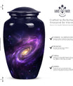 Galaxy Urn in Purple Meadow theme for male adult ashes