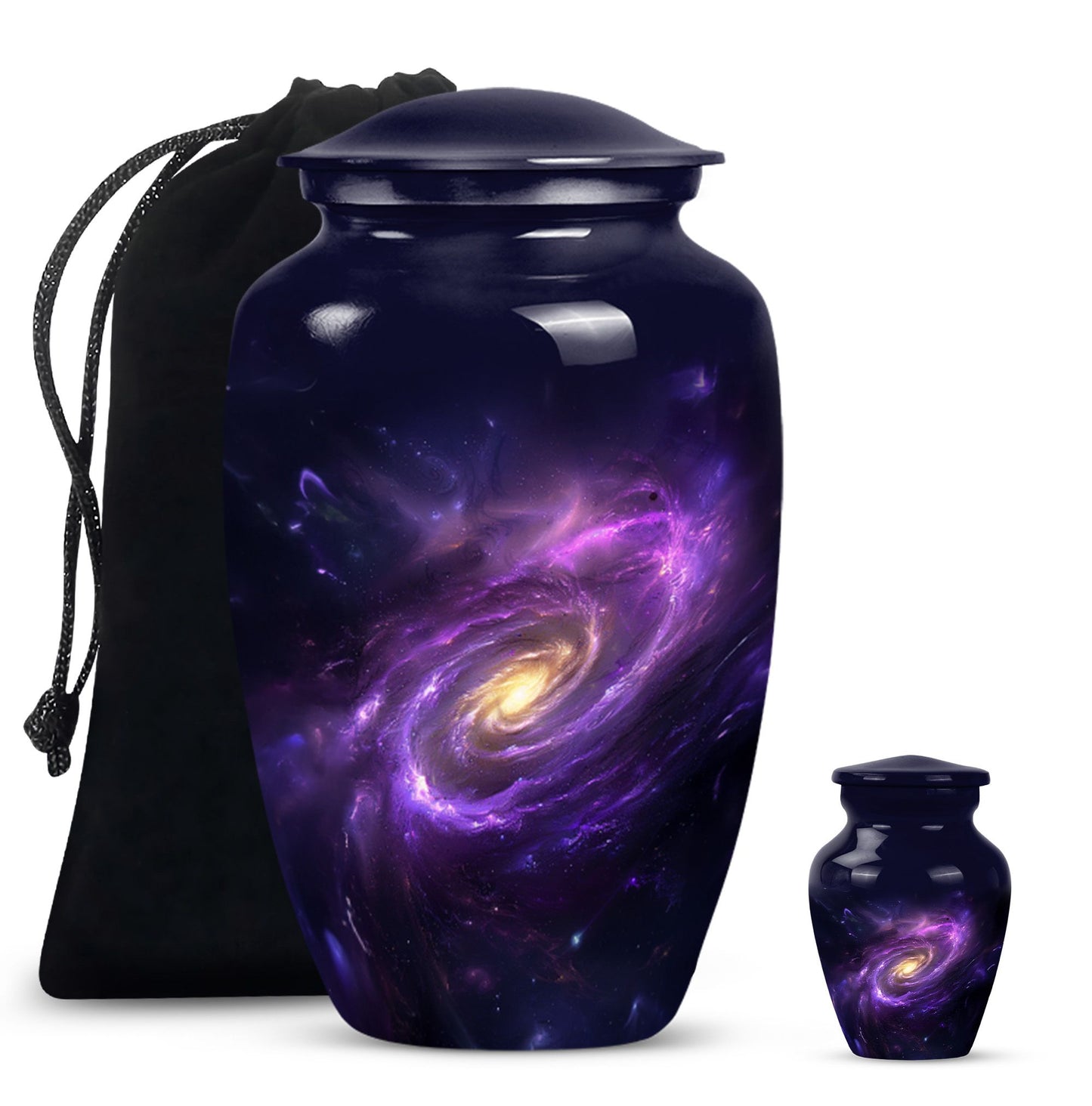 Galaxy Urn in Purple Meadow theme for male adult ashes