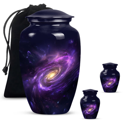 Galaxy Urn in Purple Meadow theme for male adult ashes