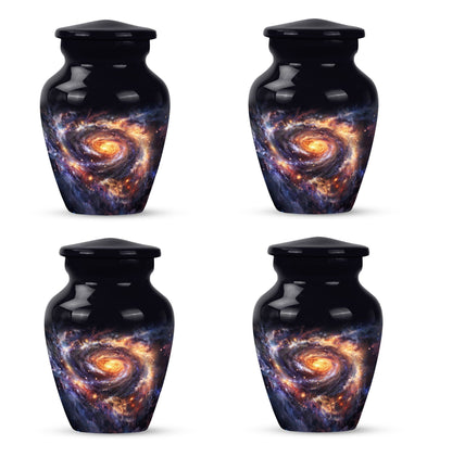  Glaaxy Urn in Purple Meadow theme for dad's cremation ashes