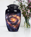  Glaaxy Urn in Purple Meadow theme for dad's cremation ashes