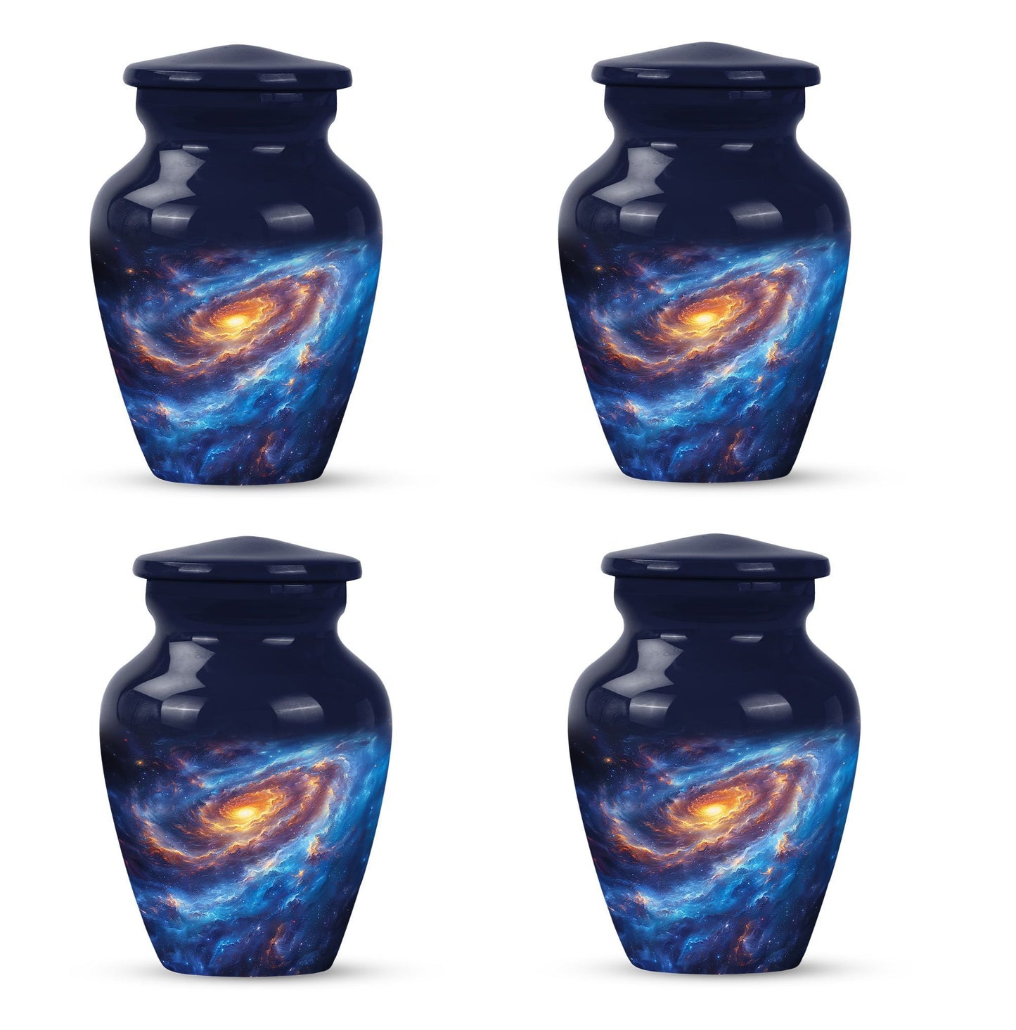 Classic purple meadow-themed 10-inch galaxy urn