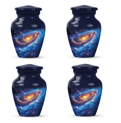 Classic purple meadow-themed 10-inch galaxy urn