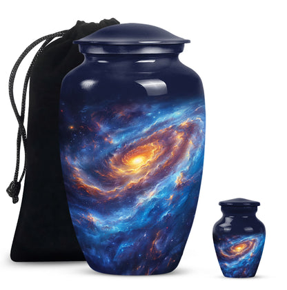 Personalized Galaxy Cremation Urn for Men & Women - 10-inch, 200 cu in - Yatskia