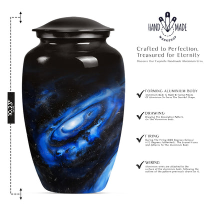 Classic Galaxy Urn Purple Meadow theme for women's ashes.