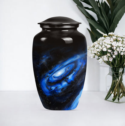 Classic Galaxy Urn Purple Meadow theme for women's ashes.