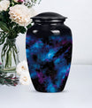 10-inch glaaxy urn, classic design in Purple Meadow theme.